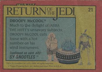 1983 Topps Star Wars: Return of the Jedi #21 Droopy McCool Back