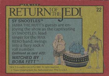 1983 Topps Star Wars: Return of the Jedi #22 Sy Snootles Back