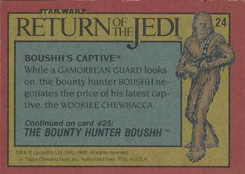 1983 Topps Star Wars: Return of the Jedi #24 Boushh's Captive Back