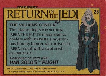 1983 Topps Star Wars: Return of the Jedi #26 The Villains Confer Back