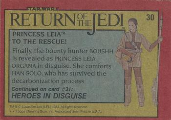 1983 Topps Star Wars: Return of the Jedi #30 Princess Leia to the Rescue! Back