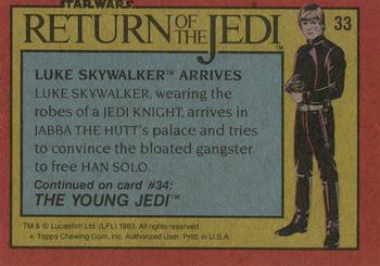 1983 Topps Star Wars: Return of the Jedi #33 Luke Skywalker Arrives Back