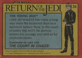 1983 Topps Star Wars: Return of the Jedi #34 The Young Jedi Back
