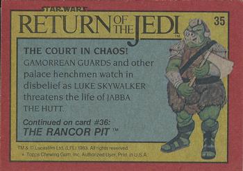 1983 Topps Star Wars: Return of the Jedi #35 The Court in Chaos! Back