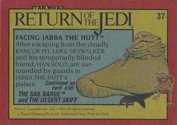 1983 Topps Star Wars: Return of the Jedi #37 Facing Jabba the Hutt Back