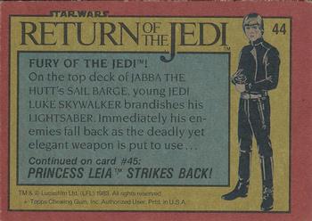 1983 Topps Star Wars: Return of the Jedi #44 Fury of the Jedi! Back