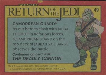 1983 Topps Star Wars: Return of the Jedi #49 Gamorrean Guard Back