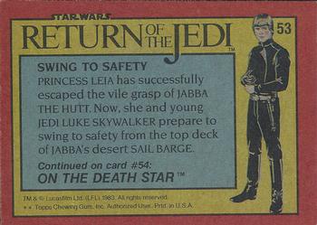 1983 Topps Star Wars: Return of the Jedi #53 Swing to Safety Back