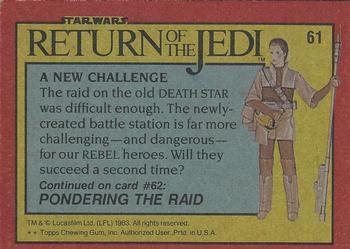 1983 Topps Star Wars: Return of the Jedi #61 A New Challenge Back
