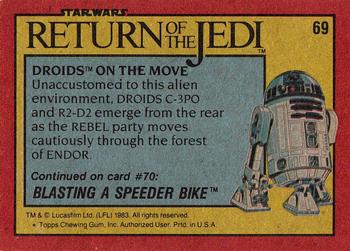 1983 Topps Star Wars: Return of the Jedi #69 Droids on the Move Back