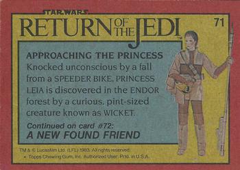 1983 Topps Star Wars: Return of the Jedi #71 Approaching the Princess Back