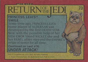 1983 Topps Star Wars: Return of the Jedi #73 Princess Leia's Smile Back