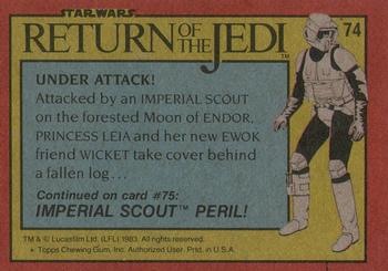 1983 Topps Star Wars: Return of the Jedi #74 Under Attack! Back