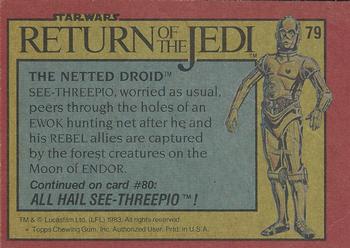 1983 Topps Star Wars: Return of the Jedi #79 The Netted Droid Back