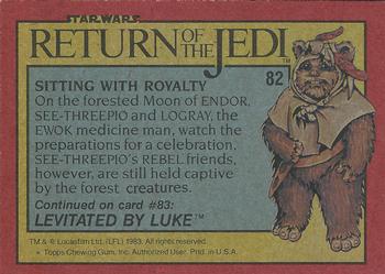 1983 Topps Star Wars: Return of the Jedi #82 Sitting with Royalty Back