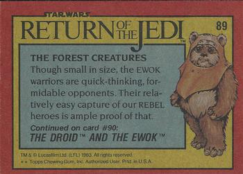 1983 Topps Star Wars: Return of the Jedi #89 The Forest Creatures Back