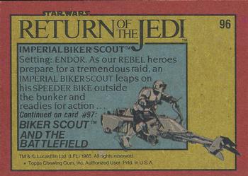 1983 Topps Star Wars: Return of the Jedi #96 Imperial Biker Scout Back