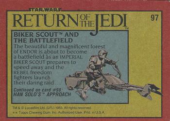 1983 Topps Star Wars: Return of the Jedi #97 Biker Scout and the Battlefield Back