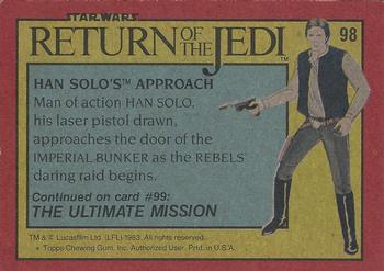 1983 Topps Star Wars: Return of the Jedi #98 Han Solo's Approach Back