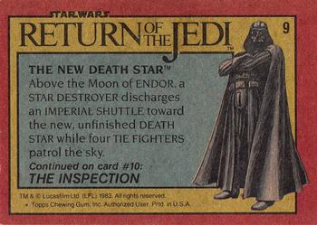 1983 Topps Star Wars: Return of the Jedi #9 The New Death Star Back