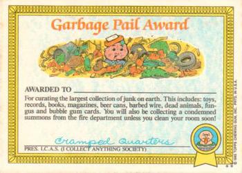 1985 Topps Garbage Pail Kids Series 1 #34b Anna Banana Back