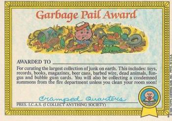 1985 Topps Garbage Pail Kids Series 1 - Matte Back #34a Kim Kong Back