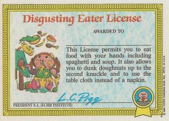 1985 Topps Garbage Pail Kids Series 1 - Matte Back #38b Lizard Liz Back