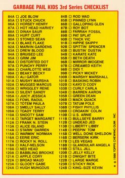 1986 Topps Garbage Pail Kids Series 3 #86b Galloping Glen Back