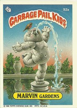 1986 Topps Garbage Pail Kids Series 3 #92a Marvin Gardens Front