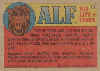 1987 Topps ALF #12 Smile When you Call Me Repulsive! Back