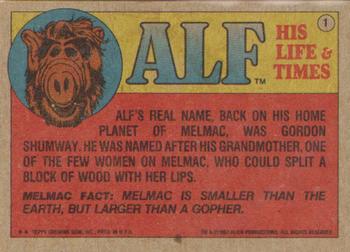 1987 Topps ALF #1 Title Card Back