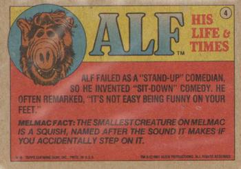 1987 Topps ALF #4 I think I'll order the cat of the day Back