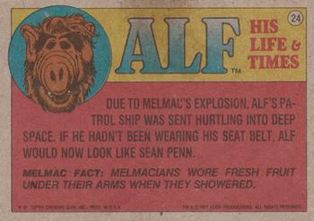 1987 Topps ALF #24 TV dinner? Isn't the picture tube a little tough to get down? Back