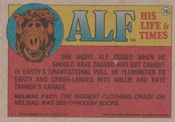 1987 Topps ALF #26 Hi there. Do you come here often? Back