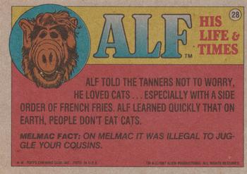 1987 Topps ALF #28 I'm Taking This To Remember You By! Back