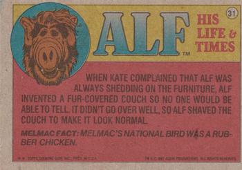 1987 Topps ALF #31 Get My Lawyer! Nobody Calls Me A Litterbug! Back