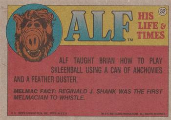 1987 Topps ALF #32 C'mon, let's build something fun...like a blonde. Back
