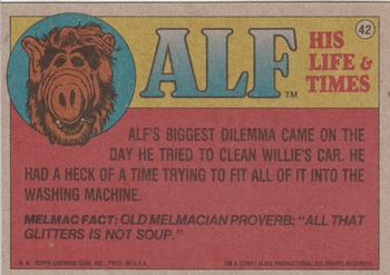1987 Topps ALF #42 I Don't Mind If You Go Steady. Just Not With Each Other! Back