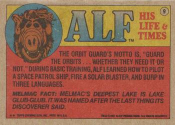 1987 Topps ALF #9 Hey, I'm supposed to be the one with the silly hair. Back
