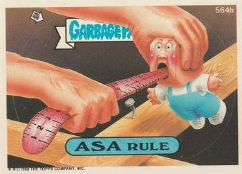 1988 Topps Garbage Pail Kids Series 14 #564b Asa Rule Front