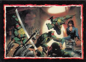 1989 Topps Teenage Mutant Ninja Turtles - Bonus Cards #B Battle For the Sewers Front