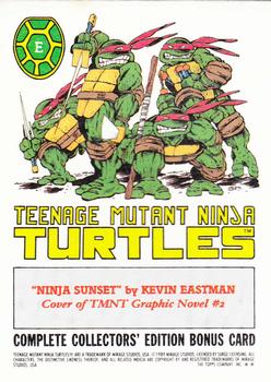 1989 Topps Teenage Mutant Ninja Turtles - Bonus Cards #E Ninja Sunset Back