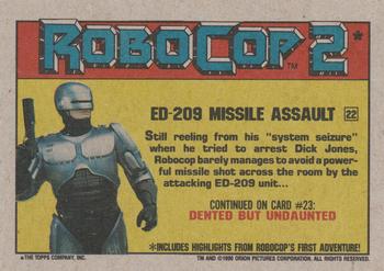 1990 Topps RoboCop 2 #22 ED-209 Missile Assault Back