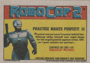 1990 Topps RoboCop 2 #58 Practice Makes Perfect! Back