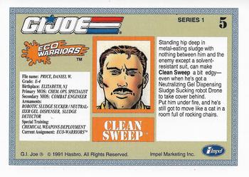 1991 Impel G.I. Joe #5 Clean Sweep Back