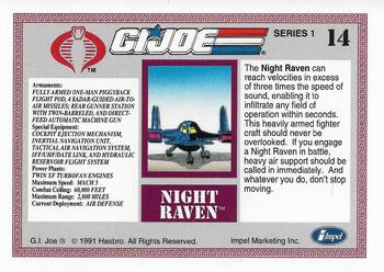 1991 Impel G.I. Joe #14 Night Raven Back