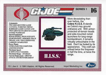 1991 Impel G.I. Joe #16 H.I.S.S. Back