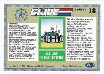 1991 Impel G.I. Joe #18 G.I. Joe Headquarters Back