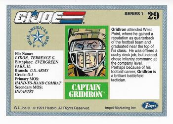 1991 Impel G.I. Joe #29 Captain Gridiron Back