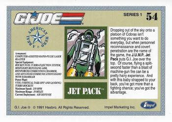1991 Impel G.I. Joe #54 Jet Pack, J.U.M.P. Back